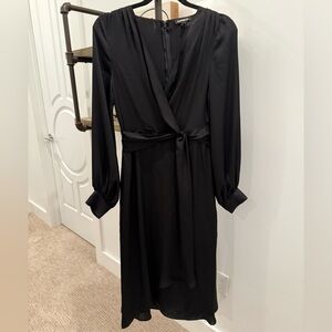 Express Black Faux Wrap Tie Dress Size XS